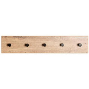 Hakenleiste , Schwarz, Eiche , Metall , 60x12x5 cm , Aufhängemöglichkeit , Garderobe, Garderobenleisten & Garderobenhaken