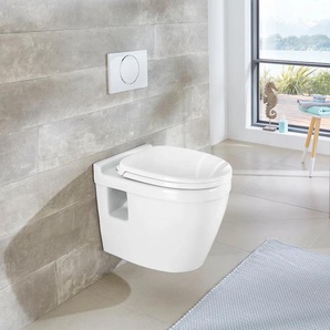 Tiefspül-WC WELLTIME Dover WCs weiß WC-Becken spülrandlose Toilette aus hochwertiger Sanitärkeramik, inkl. WC-Sitz