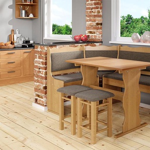 Küchenecke Karan Tisch Holz Ecke Hocker Esszimmer Elegant Sitzgruppe Esszimmer