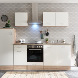 Küche ANDY Einbauküche Küchenzeile Komplettküche mit E-Geräten 270cm weiß