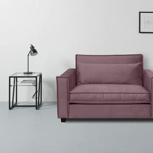 1,5-Sitzer HOME AFFAIRE Cormont Sofas Gr. B/H/T: 138 cm x 80 cm x 115 cm, Samt, pink (violet pink) 2-Sitzer Sofas mit ausgezeichnetem Sitzkomfort, inkl. Zierkissen