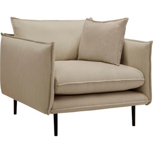 1,5-Sitzer INOSIGN Somba Sofas Gr. B/H/T: 107 cm x 88 cm x 103 cm, Struktur fein, beige 2-Sitzer Sofas mit dickem Keder und eleganter Optik