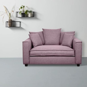 1,5-Sitzer LEONIQUE Kambre Sofas Gr. B/H/T: 138 cm x 80 cm x 115 cm, Webstoff, lila (violet) 2-Sitzer Sofas mit vielen losen Zierkissen