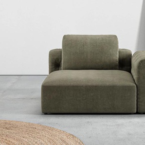 1,5-Sitzer RAUM.ID Cushid Sofas Gr. B/H/T: 134 cm x 62 cm x 109 cm, Easy care, Armlehne links, grün (oliv) 2-Sitzer Sofas