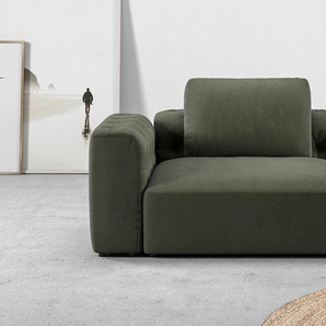 1,5-Sitzer RAUM.ID Cushid Sofas Gr. B/H/T: 134 cm x 62 cm x 109 cm, Feincord, Armlehne links, grün (oliv) 2-Sitzer Sofas