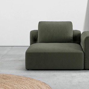 1,5-Sitzer RAUM.ID Cushid Sofas Gr. B/H/T: 134 cm x 62 cm x 109 cm, Feincord, Armlehne rechts, grün (oliv) 2-Sitzer Sofas