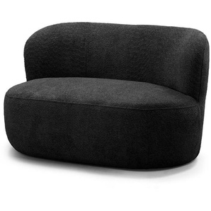 1,5-Sitzer Sofa LOVELOCK Schwarz Bouclé Stoff Cady 134 x 75 x 84cm Modern