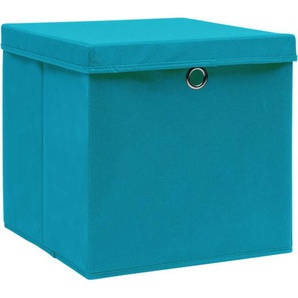 10 Stk. Aufbewahrungsboxen,Werkzeugaufbewahrung mit Deckeln 28x28x28 cm Babyblau Vidaxl