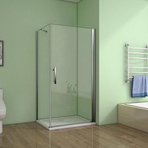 100 Tür x 100 Seitenwand xH.185cm 6mm nano glas Eckeinstieg