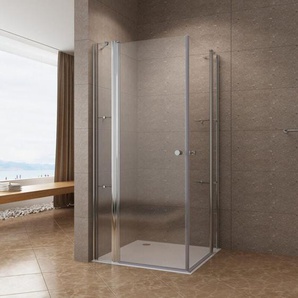 105x115x197 cm Eckeinstieg Duschabtrennung Doppeltür Schwingtüren Nano Duschwand Einscheiben-Sicherheitsglas
