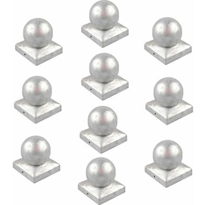 10x Pfostenkappe verzinkt 101 mm Kugel Abdeckkappe für Pfosten 10 x 10 cm