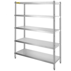 12.2 x 47 x 18.3cm Küchenregal Standregal 6 Böden Edelstahlregal Gastro Schwelastregal 150 KG Lagerregal BXGHJ5C48X18.5YC1V0