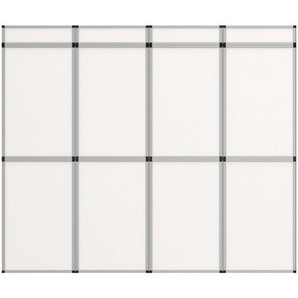 12-Panel Messewand Faltdisplay 242×200 cm Weiß