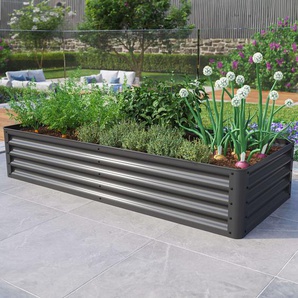180 x 75 x 35 cm Hochbeet, Stahl, anthrazit - (GFPV00814)