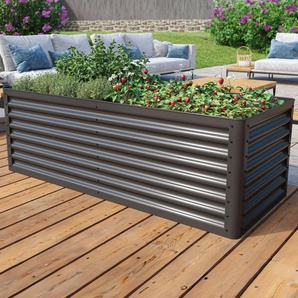 180 x 75 x 60 cm Hochbeet, Stahl, anthrazit - (GFPV00813)