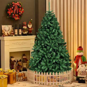 180CM Weihnachtsbaum, Christbaum kuenstlich, Tannenbaum mit faltbarem Metallstaender, Kunstbaum aus pvc, Dekobaum mit 1355 Spitzen,