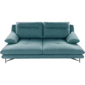 2,5-Sitzer CALIA ITALIA Cezanne Sofas Gr. B/H/T: 195 cm x 90 cm x 109 cm, Struktur (100% Polyester), mit Sitztiefenverstellung, blau (27 azzurro) 2-Sitzer Sofas im Strukturbezug, wahlweise mit Sitztiefenverstellung