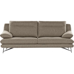 2,5-Sitzer CALIA ITALIA Cezanne Sofas Gr. B/H/T: 195 cm x 90 cm x 96 cm, Struktur (100% Polyester), ohne Sitztiefenverstellung, beige (44 beige) 2-Sitzer Sofas im Strukturbezug, wahlweise mit Sitztiefenverstellung