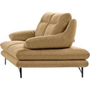 2,5-Sitzer CALIA ITALIA Cezanne Sofas Gr. B/H/T: 195 cm x 90 cm x 96 cm, Struktur (100% Polyester), ohne Sitztiefenverstellung, gelb (35 senape) 2-Sitzer Sofas im Strukturbezug, wahlweise mit Sitztiefenverstellung
