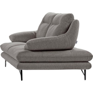 2,5-Sitzer CALIA ITALIA Cezanne Sofas Gr. B/H/T: 195 cm x 90 cm x 96 cm, Struktur (100% Polyester), ohne Sitztiefenverstellung, grau (34 tortora) 2-Sitzer Sofas im Strukturbezug, wahlweise mit Sitztiefenverstellung