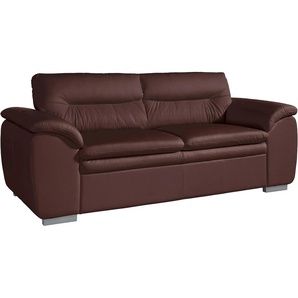 2,5-Sitzer COTTA Leandra Sofas Gr. B/H/T: 205 cm x 88 cm x 90 cm, Lu x us-Microfaser, braun 2-Sitzer Sofas