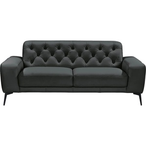 2,5-Sitzer DELA DESIGN Alan Sofas Gr. B/H/T: 196 cm x 77 cm x 95 cm, Leder, gleichschenklig, schwarz 2-Sitzer Sofas