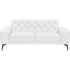 2,5-Sitzer DELA DESIGN Alan Sofas Gr. B/H/T: 196 cm x 77 cm x 95 cm, Leder, gleichschenklig, weiß 2-Sitzer Sofas