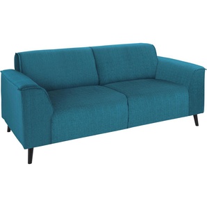 2,5-Sitzer DOMO COLLECTION Amora Sofas Gr. B/H/T: 193 cm x 81 cm x 90 cm, Struktur, ohne Funktion, blau (petrol) 2-Sitzer Sofas inklusive komfortablen Federkerns