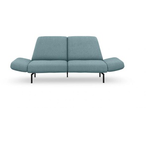 2,5-Sitzer DOMO COLLECTION Avellino Sofas Gr. B/H/T: 252 cm x 95 cm x 95 cm, Chenille-Optik, Mit Armteilverstellung-Mit Rückenverstellung, blau (petrol) 2-Sitzer Sofas