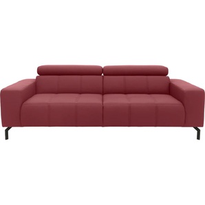 2,5-Sitzer DOMO COLLECTION Cunelli Sofas Gr. B/H/T: 238 cm x 79 cm x 104 cm, Echtleder, Ohne Kopfteilverstellung, rot 2-Sitzer Sofas