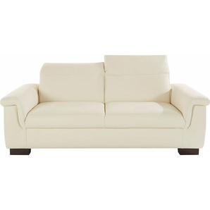 2,5-Sitzer DOMO COLLECTION Sully Sofas Gr. B/H/T: 210 cm x 84 cm x 102 cm, Kunstleder SOFTLUX, ohne Rückenverstellung, beige (creme) 2-Sitzer Sofas