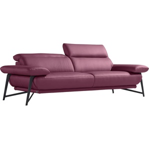2,5-Sitzer EGOITALIANO Anais Sofas Gr. B/H/T: 232 cm x 74 cm x 106 cm, Leder NUVOLE, lila (violett) 2-Sitzer Sofas inkl. verstellbarer Kopfteile