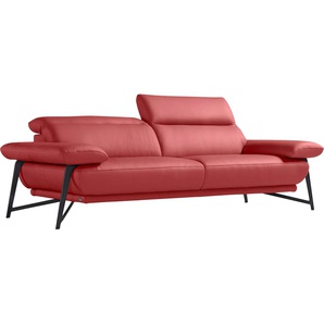 2,5-Sitzer EGOITALIANO Anais Sofas Gr. B/H/T: 232 cm x 74 cm x 106 cm, Leder NUVOLE, rot 2-Sitzer Sofas