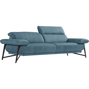 2,5-Sitzer EGOITALIANO Anais Sofas Gr. B/H/T: 232 cm x 74 cm x 106 cm, Lu x us-Microfaser Lederoptik, blau (hellblau) 2-Sitzer Sofas