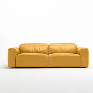 2,5-Sitzer EGOITALIANO Beverly Sofas Gr. B/H/T: 242 cm x 95 cm x 109 cm, Leder BULL, gelb 2-Sitzer Sofas