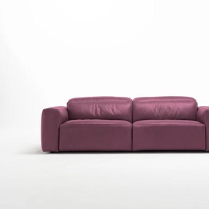 2,5-Sitzer EGOITALIANO Beverly Sofas Gr. B/H/T: 242 cm x 95 cm x 109 cm, Leder NUVOLE, lila (violett) 2-Sitzer Sofas Breite 242 cm, verstellbare Kopfteile
