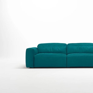 2,5-Sitzer EGOITALIANO Beverly Sofas Gr. B/H/T: 242 cm x 95 cm x 109 cm, Lu x us-Microfaser BLUSH, bunt (blaurün) 2-Sitzer Sofas Breite 242 cm, verstellbare Kopfteile