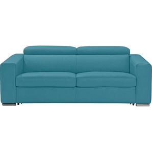 2,5-Sitzer EGOITALIANO Cabiria Sofas Gr. B/H/T: 226 cm x 97 cm x 103 cm, Leder BULL, blau (türkis) 2-Sitzer Sofas