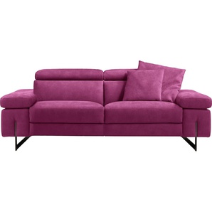 2,5-Sitzer EGOITALIANO Candice Sofas Gr. B/H/T: 222 cm x 100 cm x 108 cm, Lu x us-Microfaser BLUSH, pink (fuchsia) 2-Sitzer Sofas