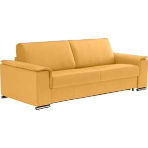 2,5-Sitzer EGOITALIANO Cecilia Sofas Gr. B/H/T: 234 cm x 85 cm x 102 cm, Leder BULL, gelb 2-Sitzer Sofas mit verchromten Metallfüßen