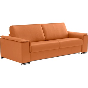 2,5-Sitzer EGOITALIANO Cecilia Sofas Gr. B/H/T: 234 cm x 85 cm x 102 cm, Leder BULL, orange 2-Sitzer Sofas