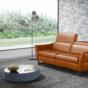 2,5-Sitzer EGOITALIANO Dafne Sofas Gr. B/H/T: 208 cm x 97 cm x 108 cm, Leder BULL, mit elektrischer Rela x funktion, orange 2-Sitzer Sofas