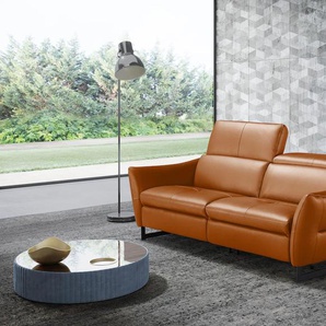 2,5-Sitzer EGOITALIANO Dafne Sofas Gr. B/H/T: 208 cm x 97 cm x 108 cm, Leder BULL, ohne elektrische Rela x funktion, orange 2-Sitzer Sofas