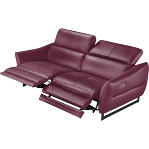 2,5-Sitzer EGOITALIANO Dafne Sofas Gr. B/H/T: 208 cm x 97 cm x 108 cm, Leder NUVOLE, mit elektrischer Rela x funktion, rot (cherry) 2-Sitzer Sofas