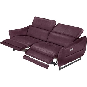 2,5-Sitzer EGOITALIANO Dafne Sofas Gr. B/H/T: 208 cm x 97 cm x 108 cm, Lu x us-Microfaser BLUSH, mit elektrischer Rela x funktion, lila (plum) 2-Sitzer Sofas