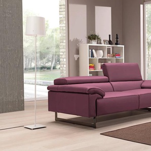 2,5-Sitzer EGOITALIANO Malika Sofas Gr. B/H/T: 216 cm x 94 cm x 107 cm, Leder NUVOLE, mit Kopfteilverstellung, lila (violett) 2-Sitzer Sofas