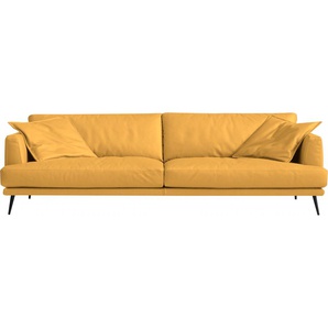 2,5-Sitzer EGOITALIANO Sophia Sofas Gr. B/H/T: 214 cm x 77 cm x 96 cm, Leder BULL, 2,5 Sitzer, gelb 2-Sitzer Sofas Daunenfederung, inkl. 2 Kissen