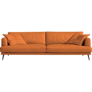 2,5-Sitzer EGOITALIANO Sophia Sofas Gr. B/H/T: 214 cm x 77 cm x 96 cm, Leder BULL, 2,5 Sitzer, orange 2-Sitzer Sofas Daunenfederung, inkl. 2 Kissen