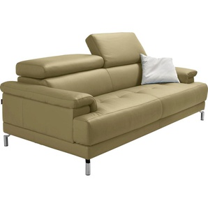 2,5-Sitzer EGOITALIANO Soul Sofas Gr. B/H/T: 200 cm x 76 cm x 106 cm, Leder BULL, mit Kopfteilverstellung, grün (pistazie) 2-Sitzer Sofas inkl. Kopfteilverstellung