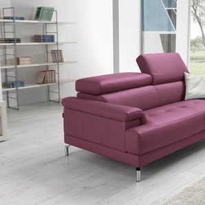 2,5-Sitzer EGOITALIANO Soul Sofas Gr. B/H/T: 200 cm x 76 cm x 106 cm, Leder NUVOLE, mit Kopfteilverstellung, lila (violett) 2-Sitzer Sofas inkl. Kopfteilverstellung